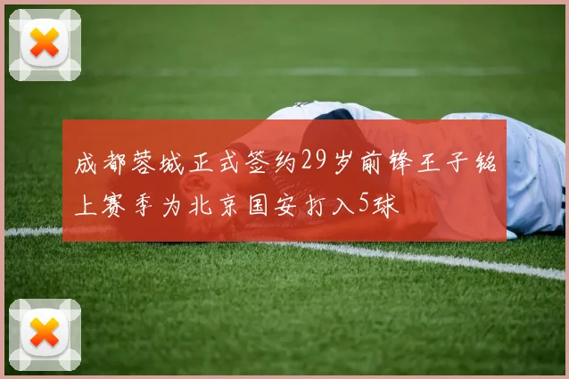 成都蓉城正式签约29岁前锋王子铭上赛季为北京国安打入5球
